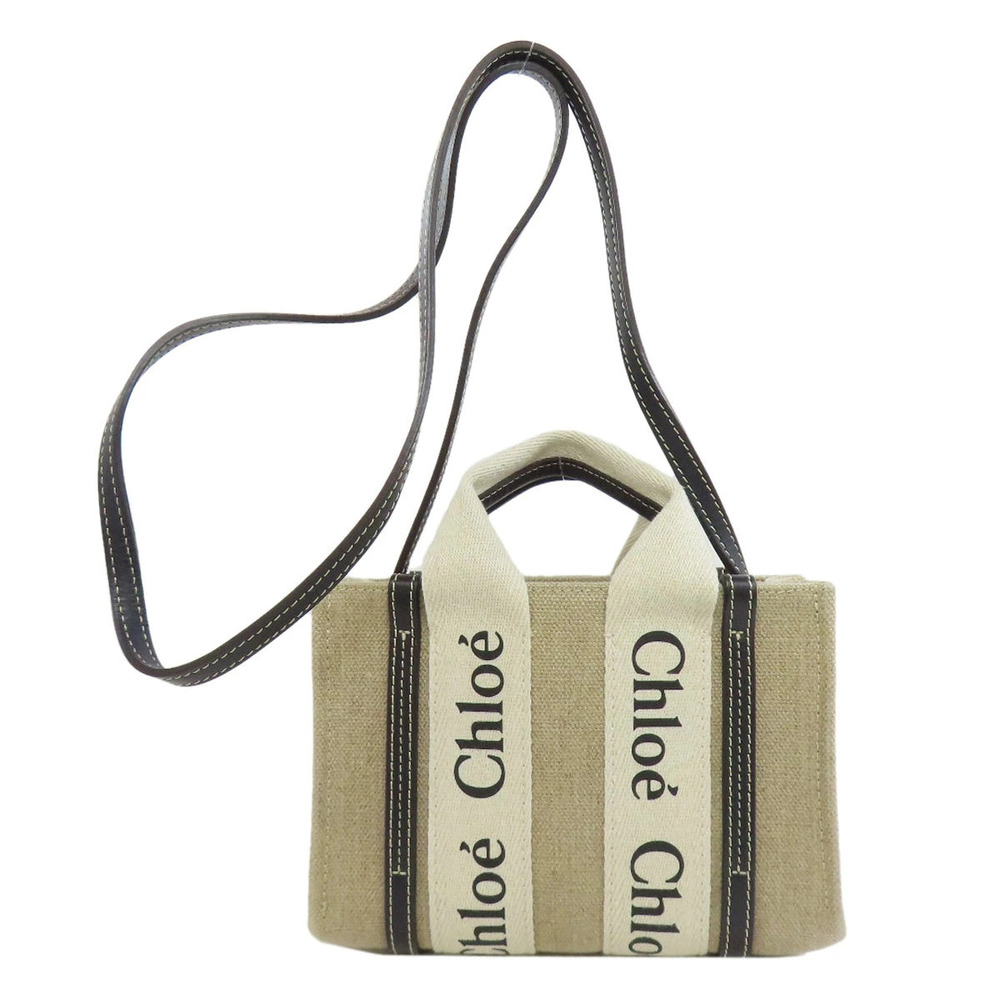 Chloe Woody Canvas Handbag Black